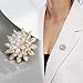 IQIC Gold Silver Crystal Brooch Pins for Women Men Snowflake Flower Lapel Rhinestone Zircon Pin Dress Suit Badges Rhinestone Fashion Jewelry for Wedding Party Birthday Banquet