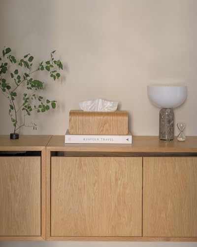 Kazai. Taschentuchbox 'Toke' | Echtholz-Veneer, FSC-Zertifiziert | Nachhaltige Kosmetiktücher-Box in skandinavischen Design | Eiche