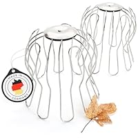 greate 2x Dachrinnen Laubschutz Edelstahl 87 bis 100mm einstellbar - Fallrohrschutz als Regenrinnen Laubschutz - Laubfang Fallrohr, Dachrinnen Sieb, Sieb für Regenfallrohr, Sieb Dachrinne