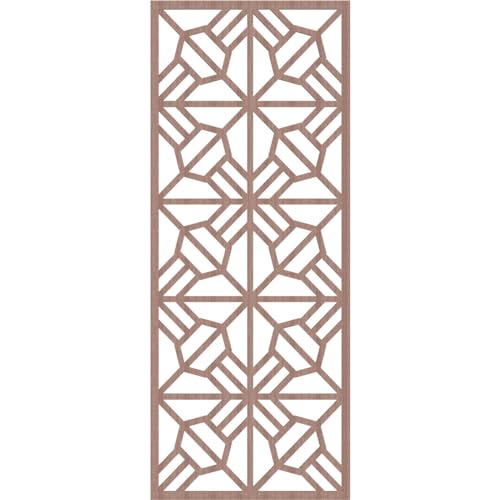 Image of 27 3 /8 inchW x 69 3 /8 inchH x 3 /8 inchT Auburn Decorative Fretwork Wood Wall Panels, Walnut