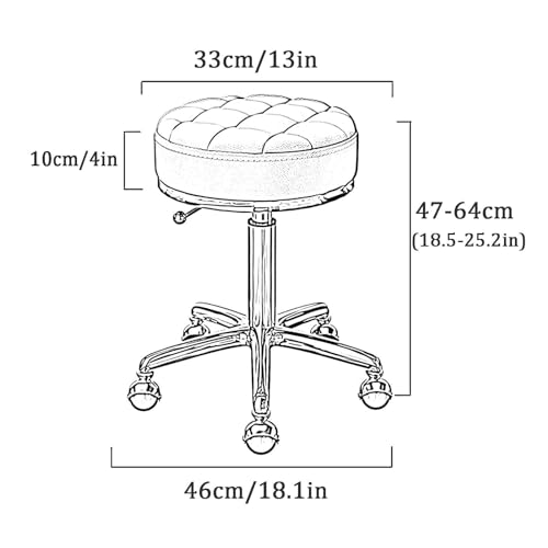 Taburete giratorio ajustable con asiento de piel sintética, ideal para oficina en casa y uso terapéutico