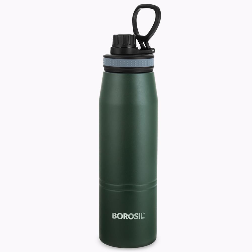 900ml Go Sports Green Stainless Steel Bottle | ISI Certified Made in India Double Wall Vacuum Insulated Flask | 14 Hours Hot & 18 Hours Cold | Leakproof, BPA Free | 1 Year Warranty