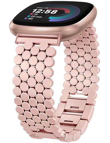 Minyee Fitbit Versa 4/Sense 2/Versa 3/Senseoh fB[X hbV[ȃXeXX`[bV`F[ njJfUCi[ OWA[ VbN sNS[h ^NuXbg Xgoh 