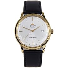 Orient FAC0000BW Mens Bambino Version 3 Gold Tone Leather Band White Dial Automatic Watch