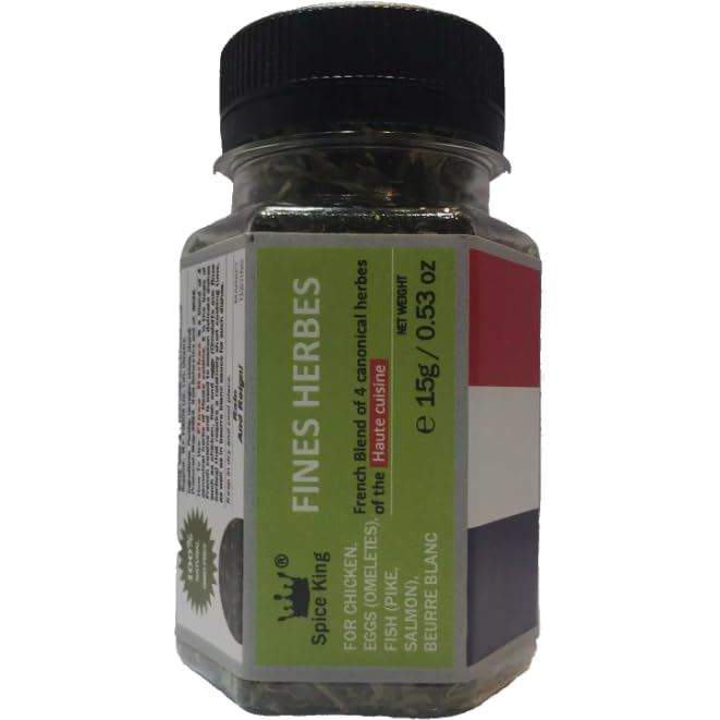 Fines Herbes Spice King, mezcla francesa de 4 hierbas: perifollo, cebollino, perejil, estragón, 15 g