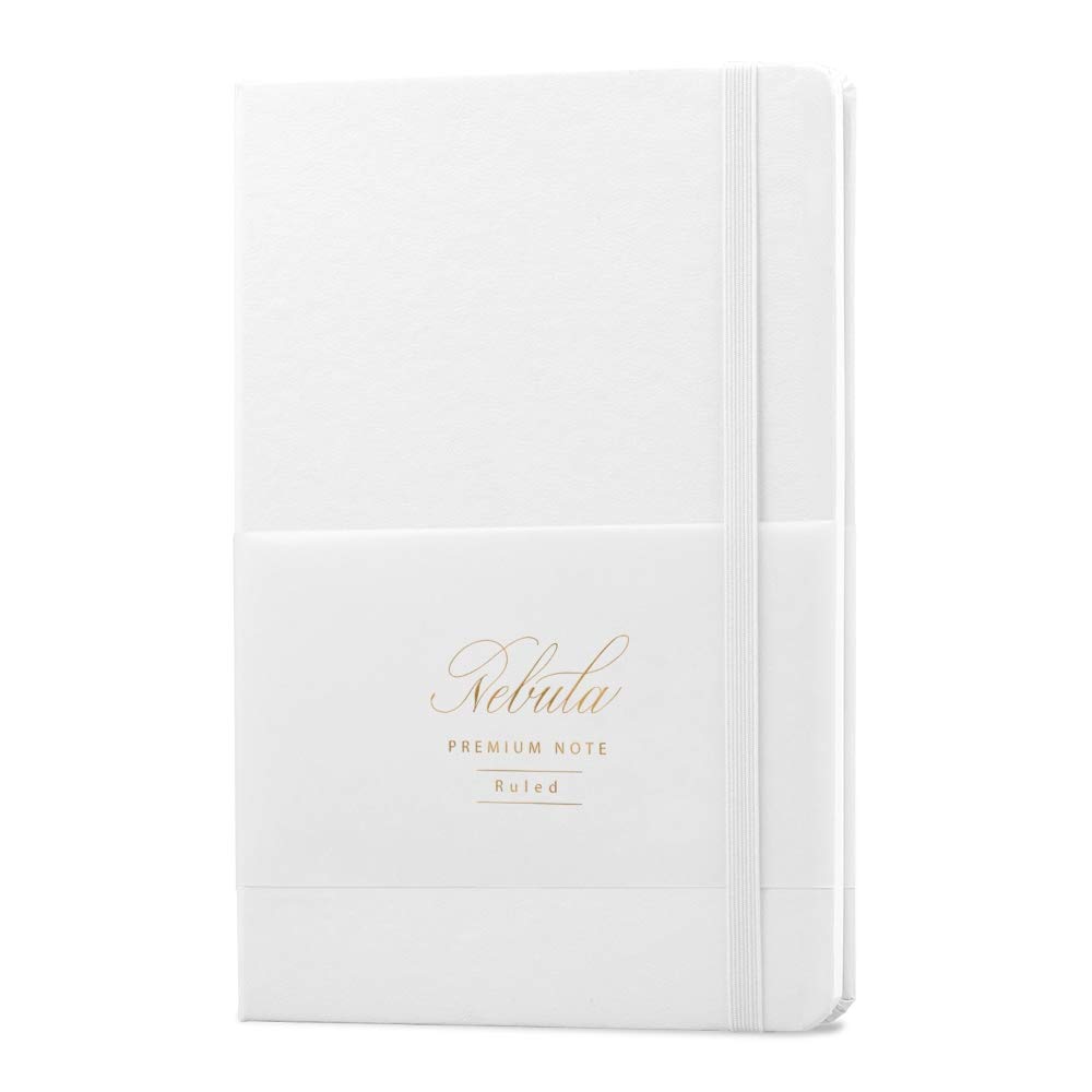 Colorverse Nebula Note Premium - Snow White - 8.3" x 5.5" Hardcover Notebook - 192 Pages (90g/m2), Ruled