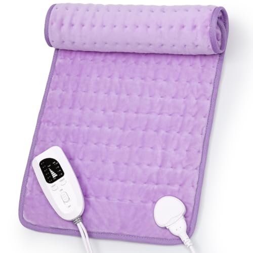 Image of Heating Pad,Electric Heating Pads,Heating Pad for Back,Lavender,24x12 Inch | Heating Pads for Shoulder,Neck,Abdomen,Knee,Arms,Legs,Heat Pad for Birthday Father Mother Gift Women Men,6 Heat Settings
