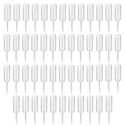 HUAZIZ 50 Stück Einweg Kunststoff Transfer Pipettes, Einwegpipetten 4ml, Transferpipetten aus Kunststoff, Einweg-Flüssigkeit Tropfer, Squeeze-Transfer-Pipetten(Transparent)