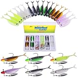 Crappie Baits Kit –40 & 135 Piece Soft Plastic Underspin Jig Heads, Shad Minnow Lures Set for Crappie Fishing Panfish Bluegill Perch Trout (40 PCS — Starter Crappie Kit)