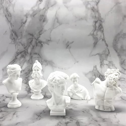 BIUBIUGO Classic Mini 2.7” Greek Bust,Home Décor Mini Resin Figure Sculpture David Venus St Georges Athena Laocoon Crafts Replica Greek Statues,Michelangelo Sculpture Figurine (David)(DS-001)