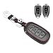 Compatible with fit for 2018 Hyundai Elantra GT-Hatchback Only, 2018 2019 Hyundai Kona-with Push to Start Type Only Leather Case Protector Key Fob Cover Remote Holder, Bonus: Silicone Case & Key Ring