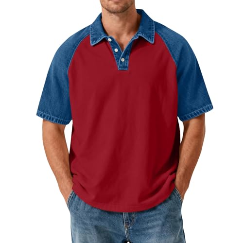 Polo jean homme manches raglan pour un look sportif décontracté