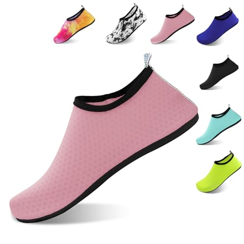 FANWINKJ Scarpe da Nuoto, Scarpe da Yoga, Scarpe da Acqua Traspiranti ed Eleganti per Spiaggia, Sport, Surf e Nuoto, Uomini e Donne, rosa-40-41