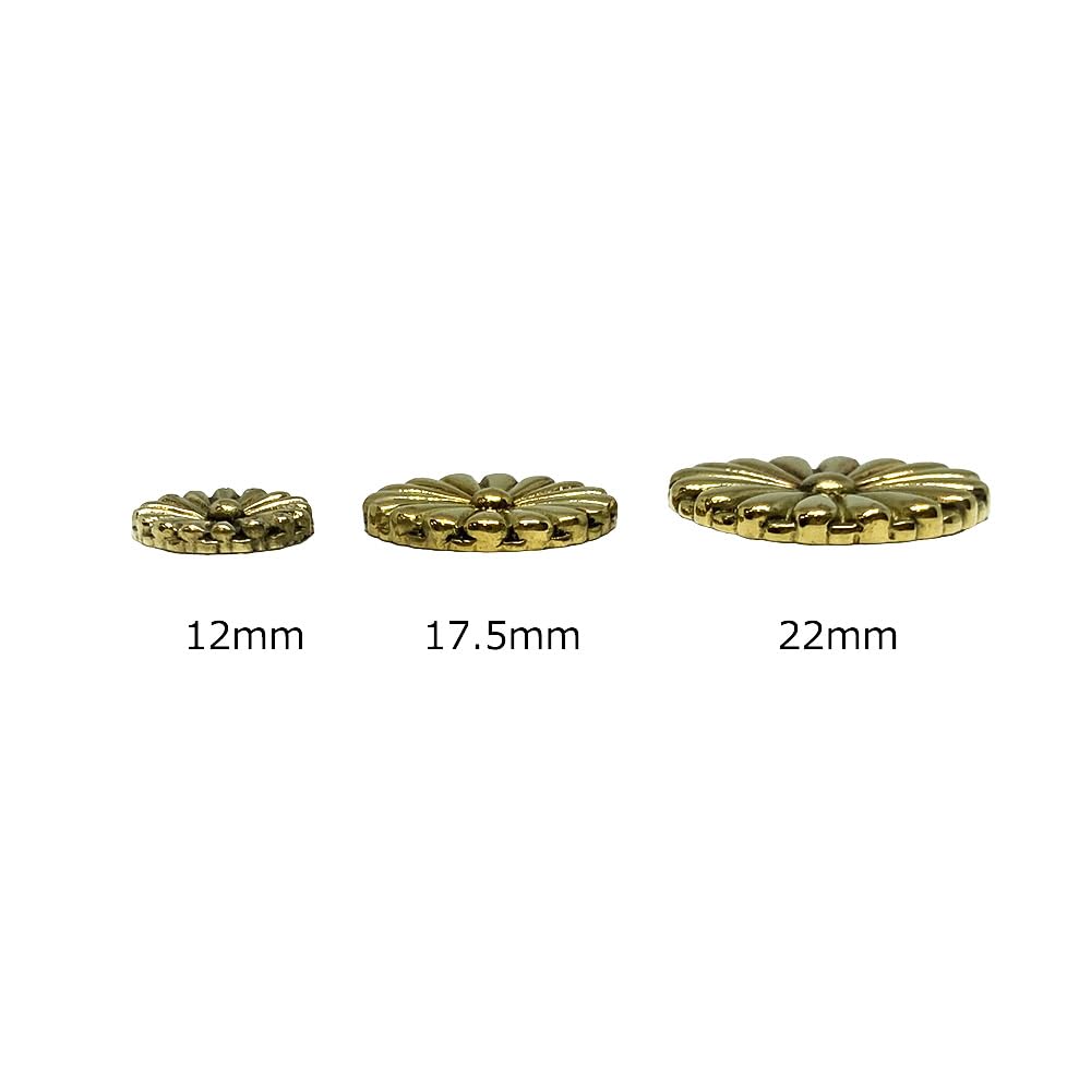 Amazon.co.jp: 金色の菊紋 真鍮製 パーツ (12mm 17.5mm 22mm