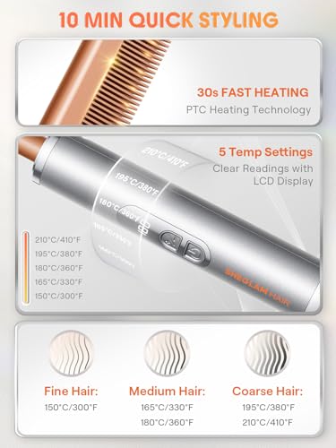 Cepillo alisador caliente 5 niveles 110-240V para cabello miniatura 3