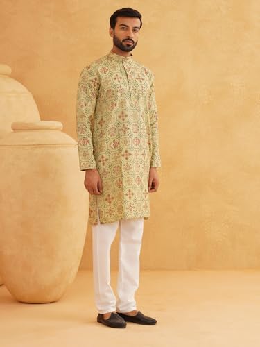 Image of SOJANYA (Since 1958 Men's Cotton Blend Ethnic Motifs Printed Only Long Kurta