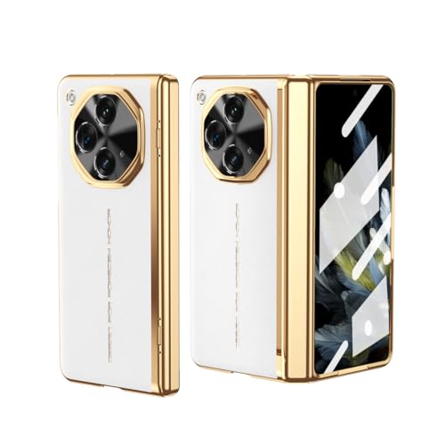 Étui de luxe Oppo Find N3 cuir blanc avec protection intégrale