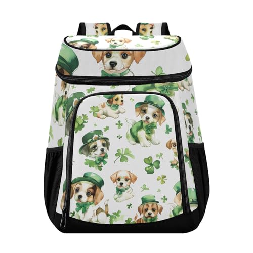 Four-Leaf Clover Dog Cooler Backpack Cooler Insulated Leak Proof Lunch Backpack 36 Cans Waterproof Soft for Men Women Picnic Hiking Camping Beach