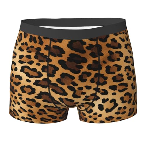 Men's Boxer Briefs Leopaard Prints Skin Pattern Underwear For Men Soft Elastic Boxer Shorts For Boys Adult