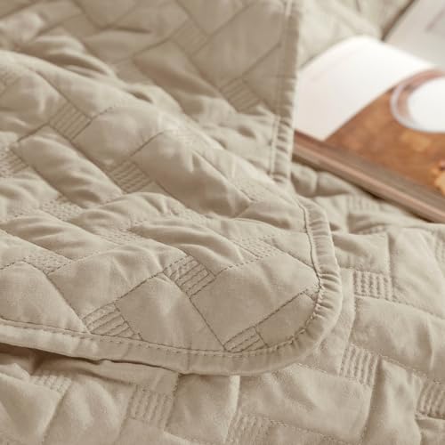 Image of Bedsure Quilts Twin Size - Lightweight Bedspreads Twin Size with Basket Weave Pattern, Soft Quilt Bedding Set, Hazel Comforter Set Coverlet for All Seasons with 1 Pillow Sham (68 inch x 86 inch)
