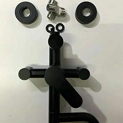 Robinet de douche cascade et pluie noir mat avec sa douchette - 2