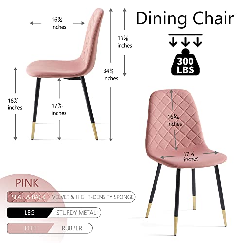 Homedot Modern Mid-Century Dining Chair Set Of 4, Comfortable Velvet Home Chair Upholstered Living Room Chair High Back Design,Stylish Accent Chair For Bedroom,Makeup Room,Dining Room #TOP6