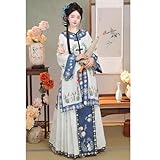 UNYQBFKM Vintage Qing Dynasty Hanfu Set Traditional Chinese Dress for Women's Cosplay, Stage, Photography,A,XLarge