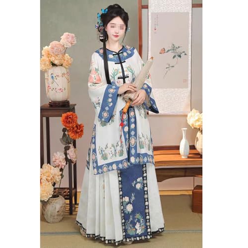 UNYQBFKM Vintage Qing Dynasty Hanfu Set Traditional Chinese Dress for Women's Cosplay, Stage, Photography,A,XLarge