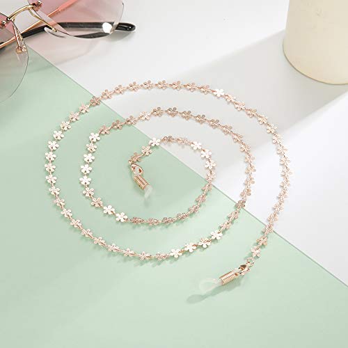 Likgreat Metal Flower Shaped Glasses Chain For Women Reading Eyeglasses Necklace Cords Sunglasses Strap (Rose Gold Tone) #TOP3