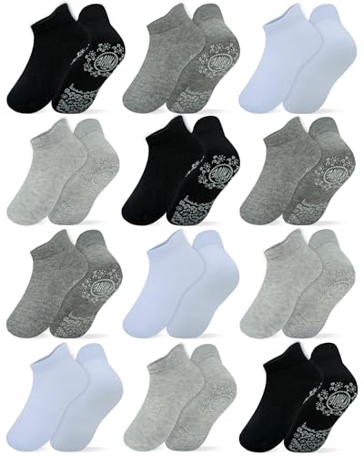 Image of RATIVE Anti Slip Ankle Socks with Grips for Baby Toddler Kids Boys Girls