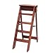 HJUYV-ERT Tabouret d'échelle Pliant à 3 marches en Bois Massif marchepied Portable Maison Escalade Chaise en Bois Tabouret de pêche Multifonction (Marron)