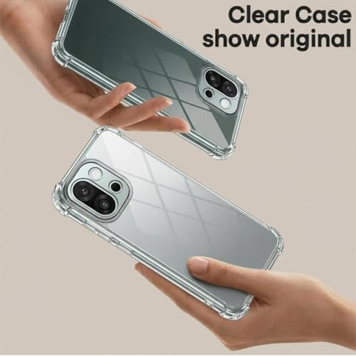 Image of Fashionury 3D Raised Transparent Crystal Clear Back Cover for OnePlus 13S 5G | Shockproof Design | Anti-Slip Grip | Camera Protection | 360 Degree Protection Mobile Case