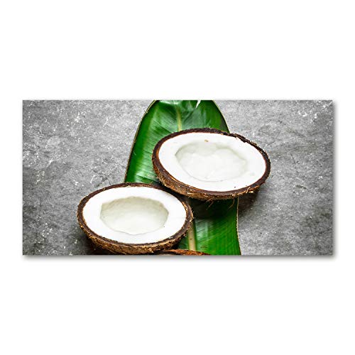 Crédence de cuisine en verre trempé 100x50cm Tulup - Fond de hotte vert noix de coco