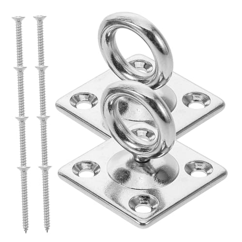NAMOARLY Stainless Steel Door Buckle 2pcs Heavy Duty Pad Eye Hooks Marine Supplies Ceiling Hooks for Swing Hammocks