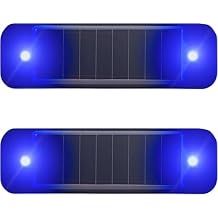 Solar Powered car Alarm System, LED Flashing Lights for Cars and Bicycles, simulating Solar Powered car Alarms and Virtual warnings Blue, 2 Packaging