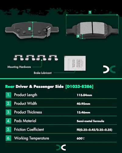 Image of SCITOO D1028 D1033 Front Rear Ceramic Brake Pads Kits For Chevy For Malibu | For Chevy For Cobalt,For HHR,For Pontiac G5 07-08,For G6 05-10,For Pursuit 06,For Saturn For Aura 07-09,For Ion 04-07;8pcs