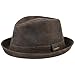 Price comparison product image Stetson Leather Player Vintage Hat for Men Spring Winter Brown
