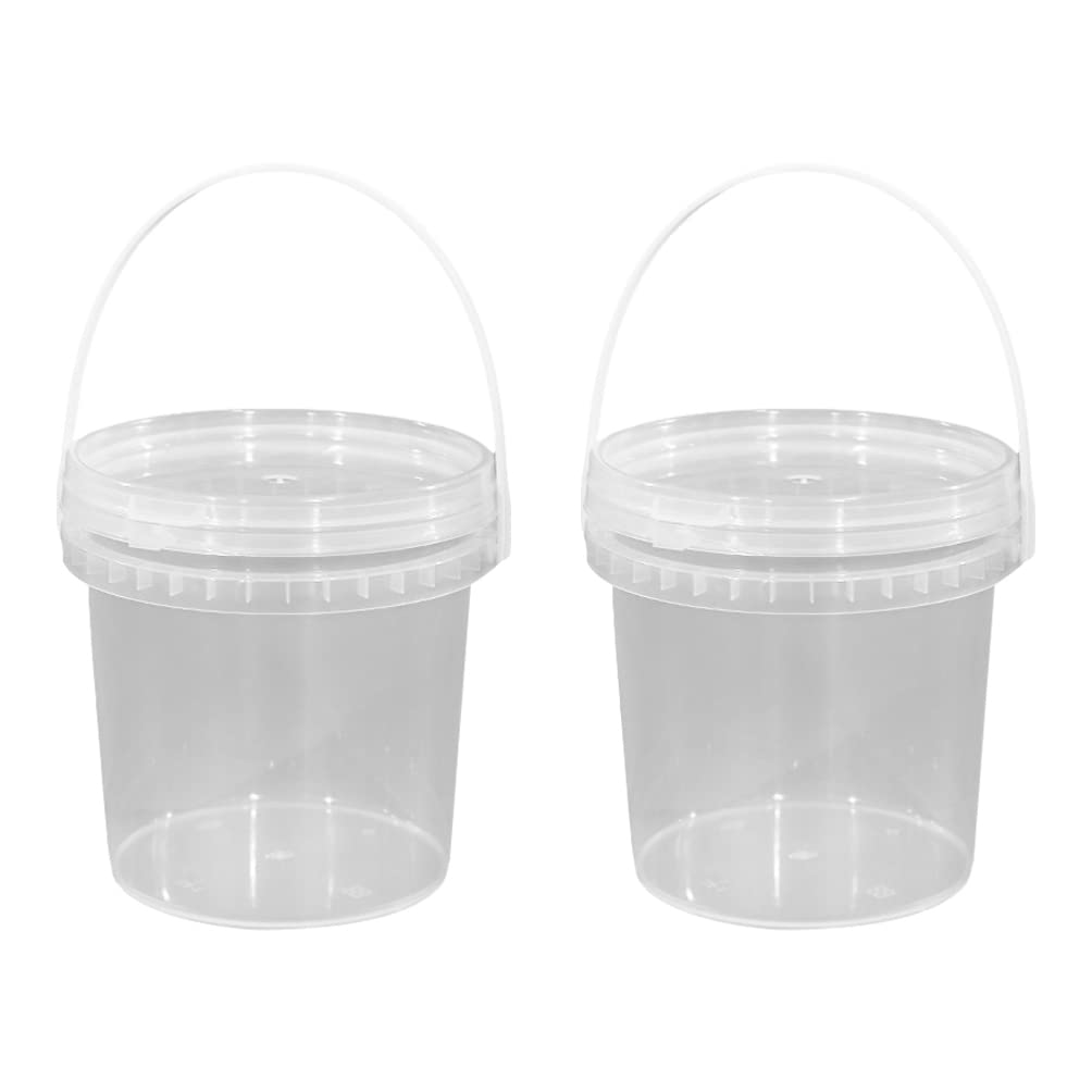 Hemoton 2pcs Ice Cream Bucket Small Bucket 1 Gallon Sorbet Freezer Containers Soup Containers with Lids for Lunch Ice Storage Bucket with Lid Plastic White Portable Container Bucket