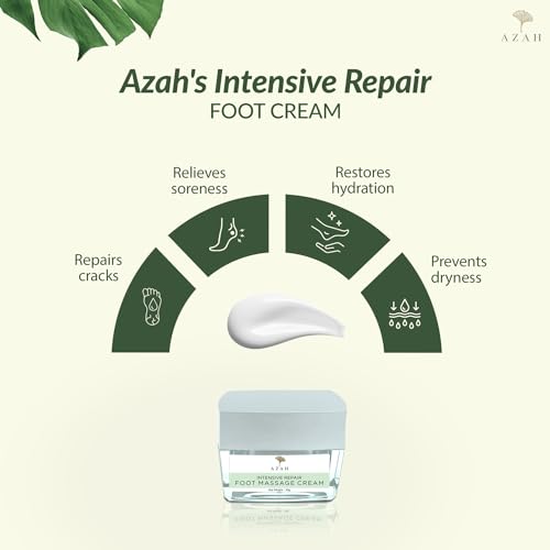 Image of AZAH Foot Massage Cream for Cracked, Rough & Dry Feet | Foot Massage Cream With Benefits of Neem, Aloe Vera & Haldi | FOR HEEL REPAIR | Relieves from Swollen Ankles & Heel | Moisturizes Feet | 50gm