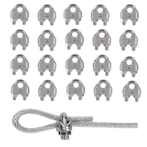 Rshuhx M3 Serre Câbles Etrier U Boulon Clip Câble 304 Acier inoxydable Selle de Pince de Métallique Serre Corde Convient pour Suspendre des Voiles d'ombrage...