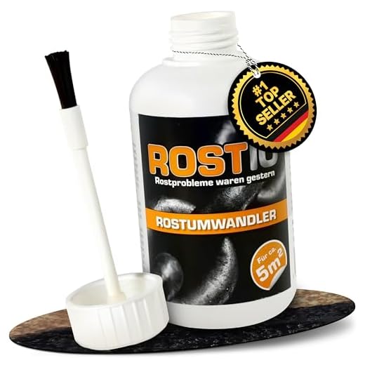 Rostio Rostumwandler & Grundierung | Rostkonverter mit Pinsel 250 ml