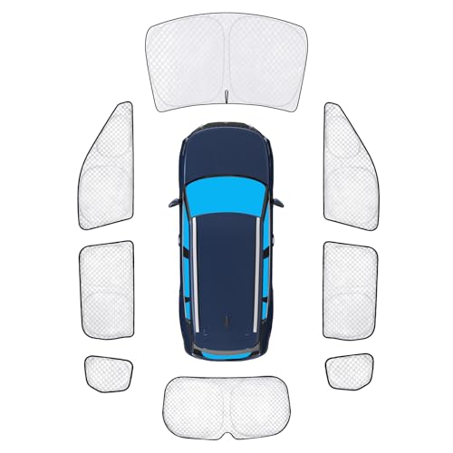 Image of KMF 8pcs Thicken Sun Shades for Mitsubishi Outlander(Not Sport) 2022-2026 Accessories, Full Car Window Covers Sunshade for Windshield Side Rear, UV Block and Blackout Privacy for Car Camping Outdoor