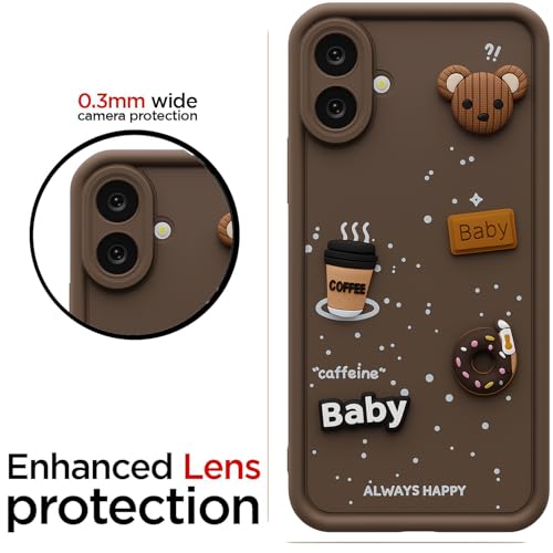 Image of Bintage Ball Bear| Donut| Milk Cake| Baby| Coffee Rubber Case Full Body & Camera Protection Back Cover Compatible for Samsung M07 4G / Galaxy F07 4G - Brown