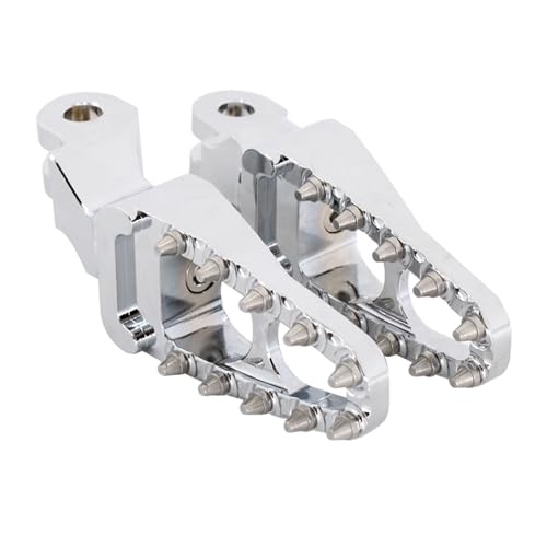 Motorrad Fußrasten Passend für Triumph Trunxon 1200 Scrambler 2001-2015 Offroad-Style T100 T900 Motorrad-Fußraste vorne(C Silver)