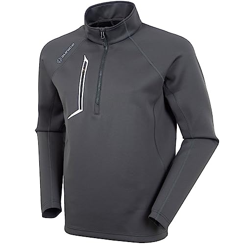 Sunice Mens Allendale 2.0 Water Repellant Golf Pullover - Charcoal/Charcoal M