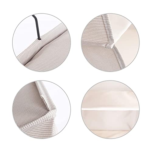 Donyeco Hanging Closet Organizer, Easy Mount Foldable 3-Shelf Hanging Closet Wardrobe Storage Shelves, Clothes Handbag Shoes Accessories Storage, Houndstooth Imitation Linen Fabric, Beige #TOP4