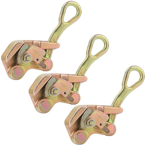 3 Pack 1T Cable Grip, 2204 lbs Wire Gripper, Wire Rope Tightener, Cable Pulling Tool, Carbon Steel Wire Stretcher with Swing Latch, Steel Cable Puller Tool for Wire Rope, Electricity, Industry