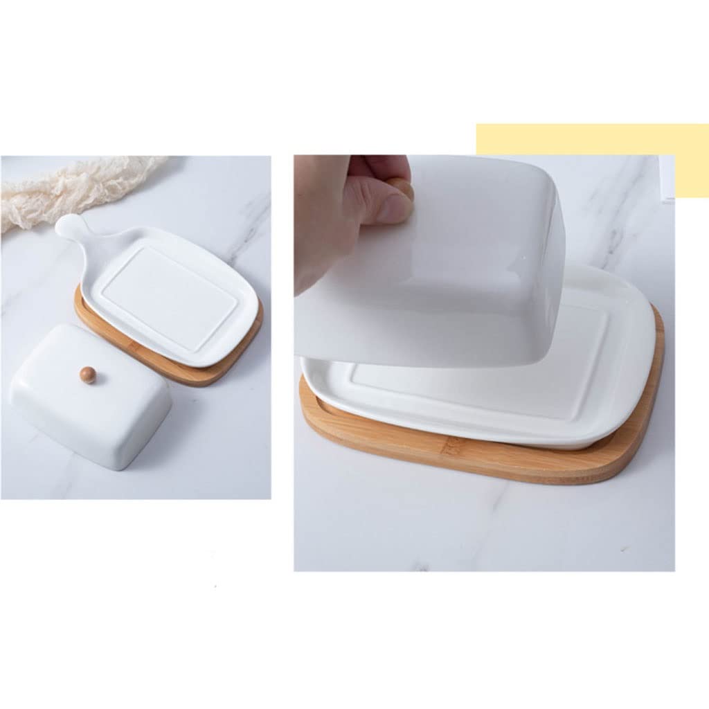 Butterdose, Keramik-Butterdose, Haushalts-Keramik-Keramik, kleines Tablett, Butterdose, Butterbehälter, Käsedose mit Griff, Butterdose, Butterdosen