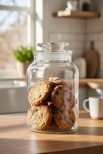 Image of 1500 ml Glass Canister Set for Kitchen Airtight Lid and Chalkboard Labels Cookie and Candy Jars, Storage Containers Pack Of (2)
