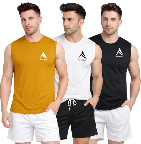 Image of Stylish Vest for Men | Vest for Boys - Perfect for Gym Workouts,| Men's Tank Top Regular fit|Cotton Combo Pack of 3 Sports Vest